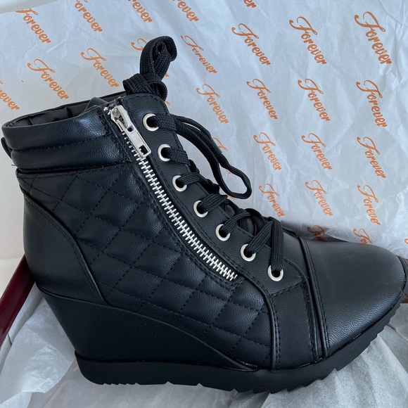 New Sporty High Top Wedge Bootie - Picture 4 of 5